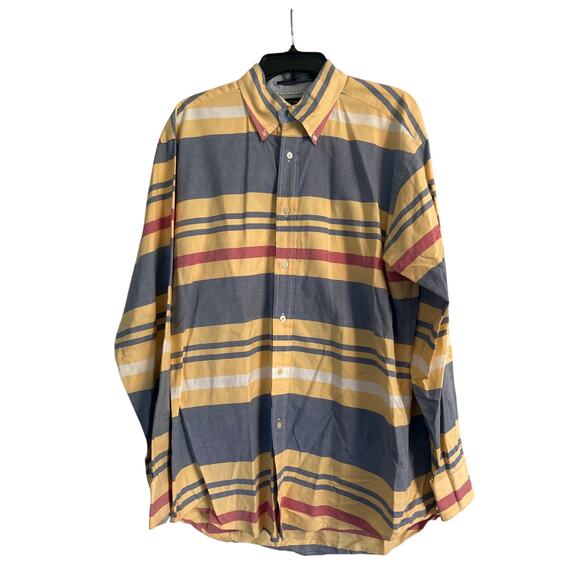 GUC Tommy Hilfiger Stripe Men's Casual Button Down Shirt 100% Cotton Size Large - Picture 1 of 6
